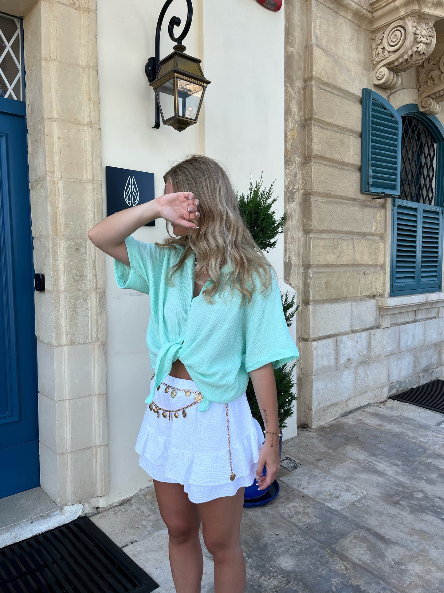 CHEMISE LISE EN GAZE DE COTON