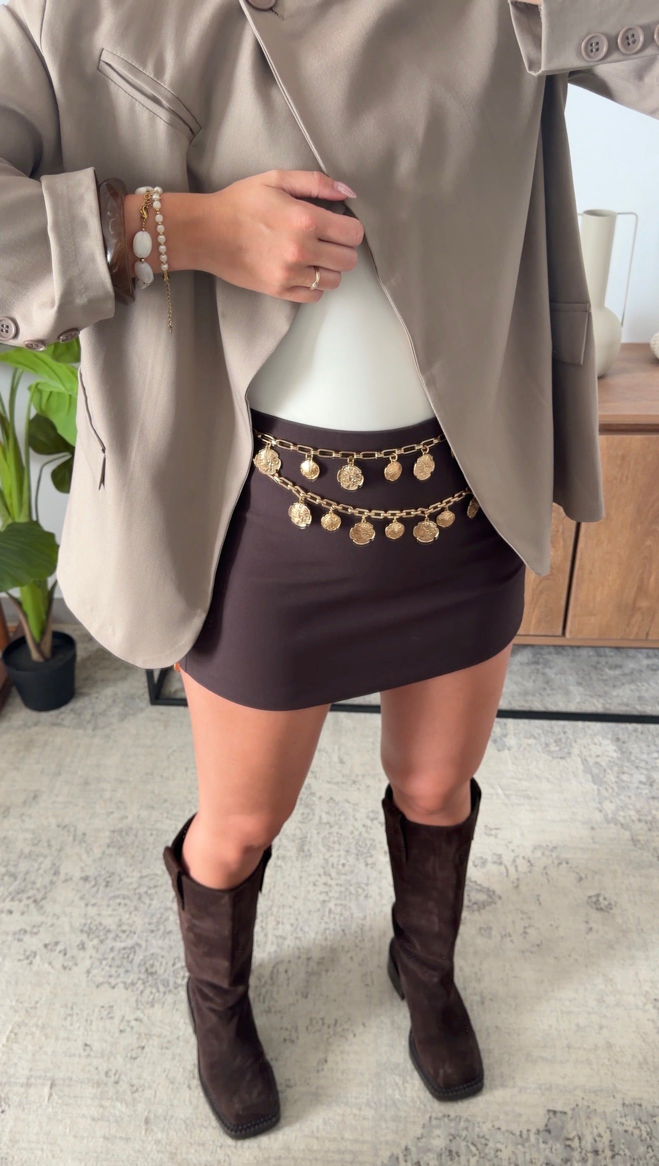 APRIL SKORT - BROWN
