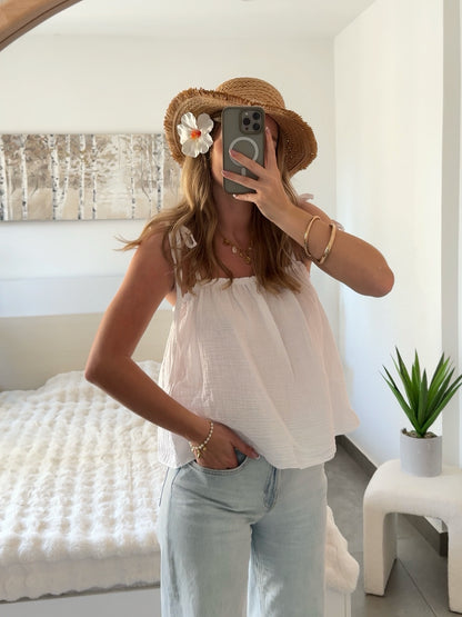 TOP MAEVA EN GAZE DE COTON