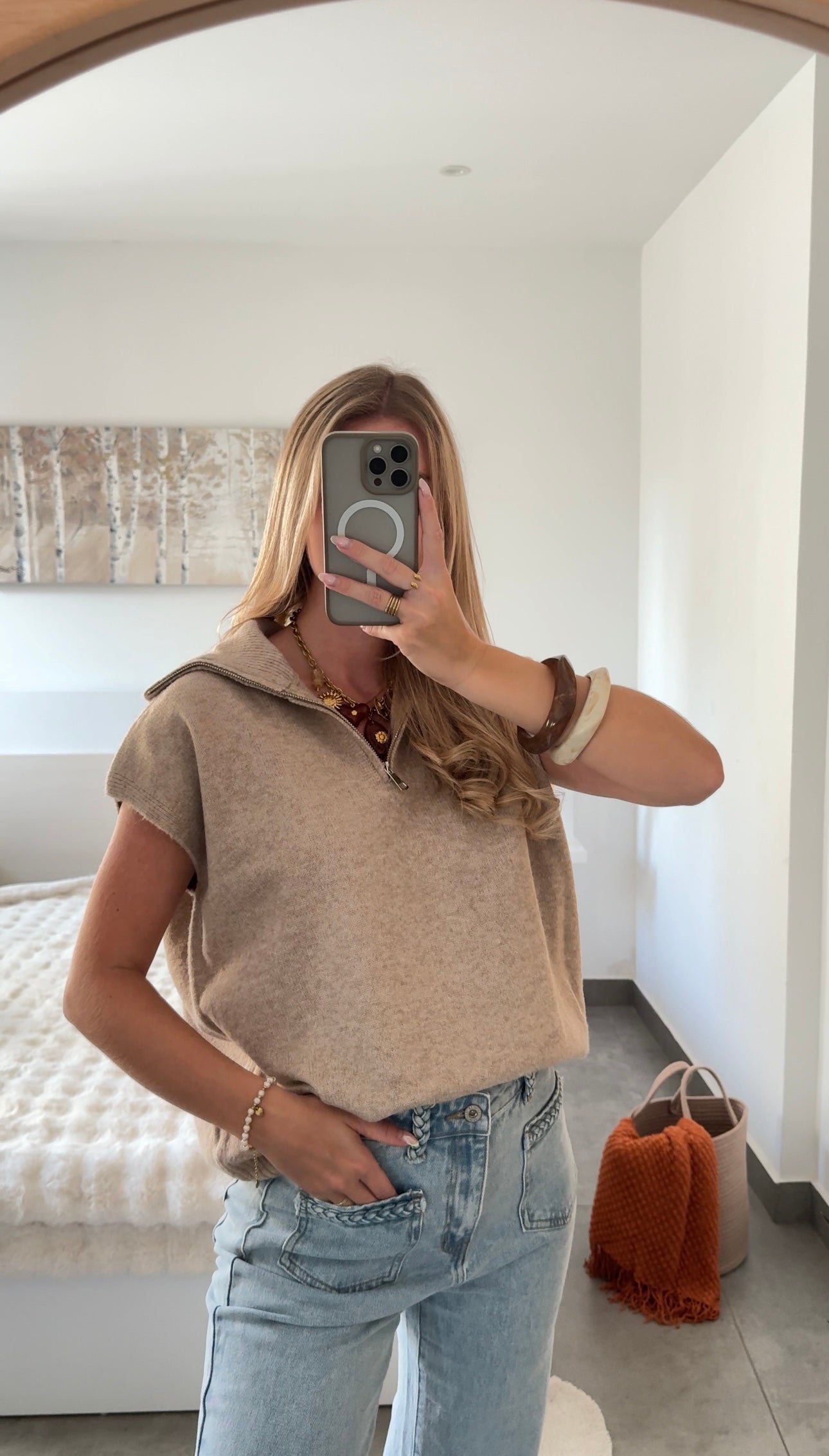 PULL SANS MANCHES LUNA - BEIGE