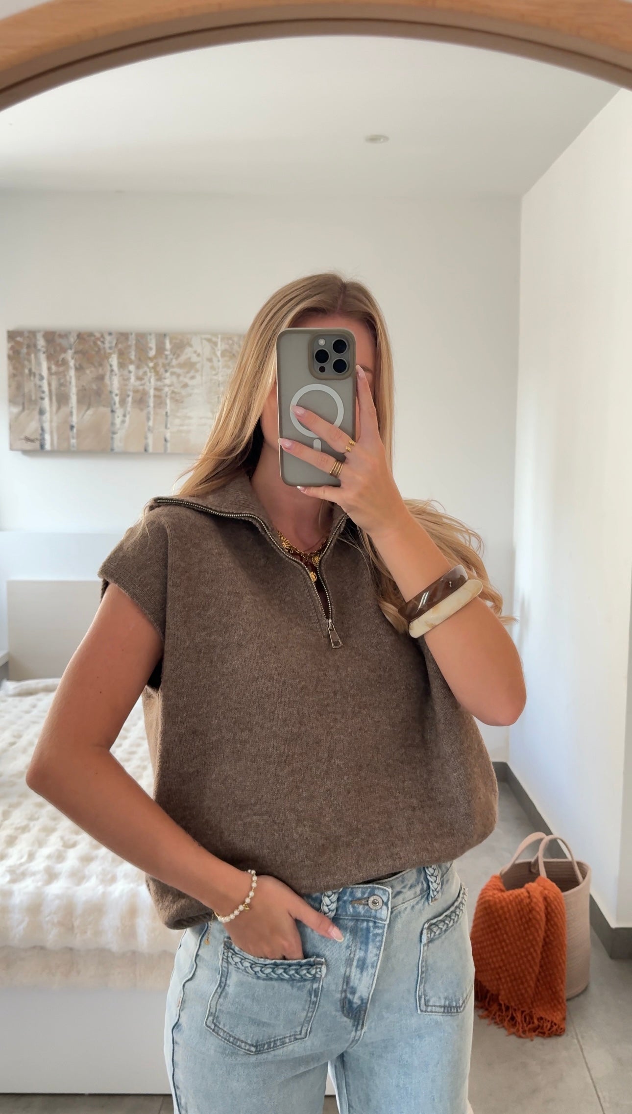 PULL SANS MANCHES LUNA - CHOCOLAT