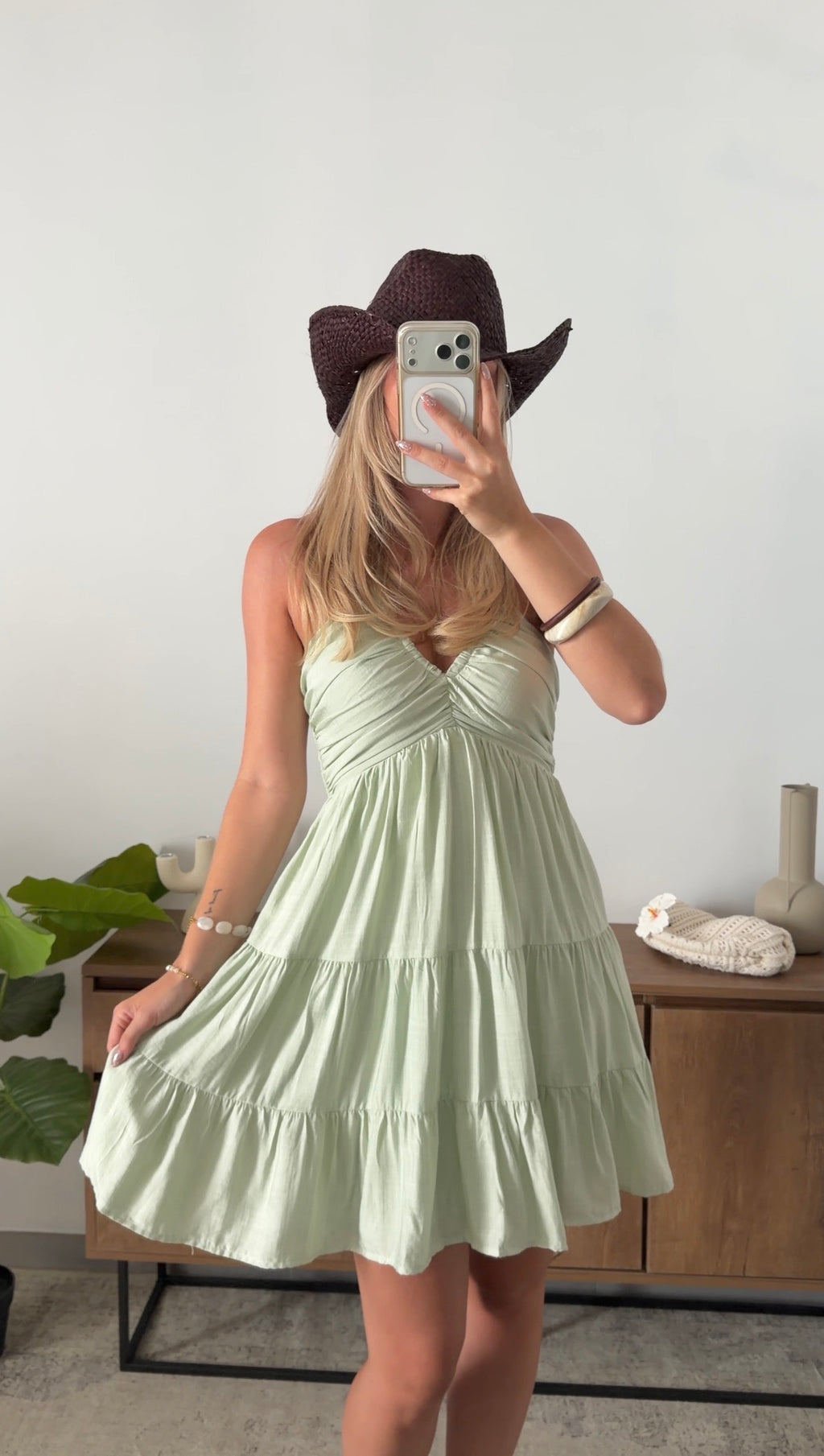 EDAN DRESS - SAGE GREEN