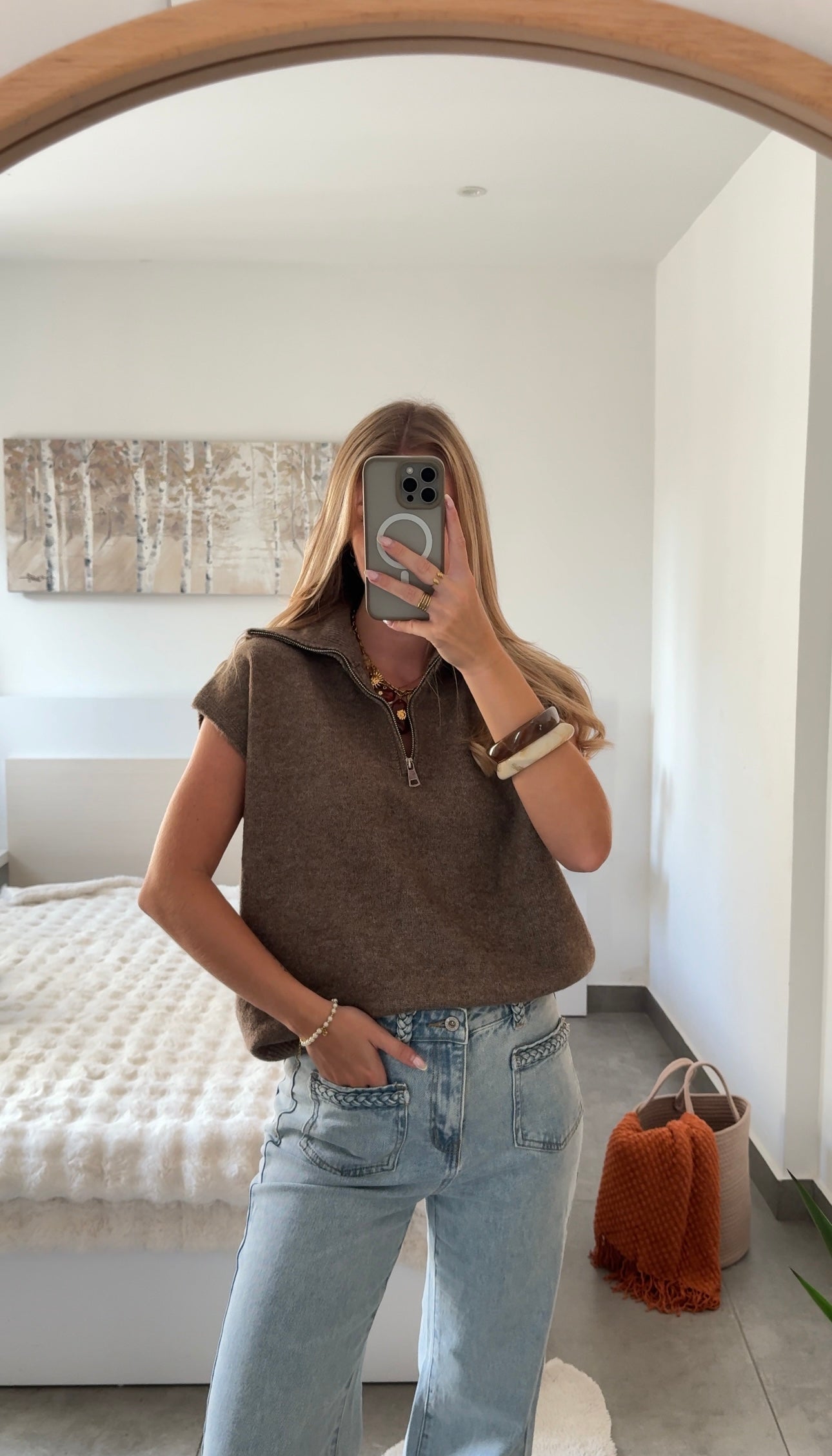 PULL SANS MANCHES LUNA - CHOCOLAT