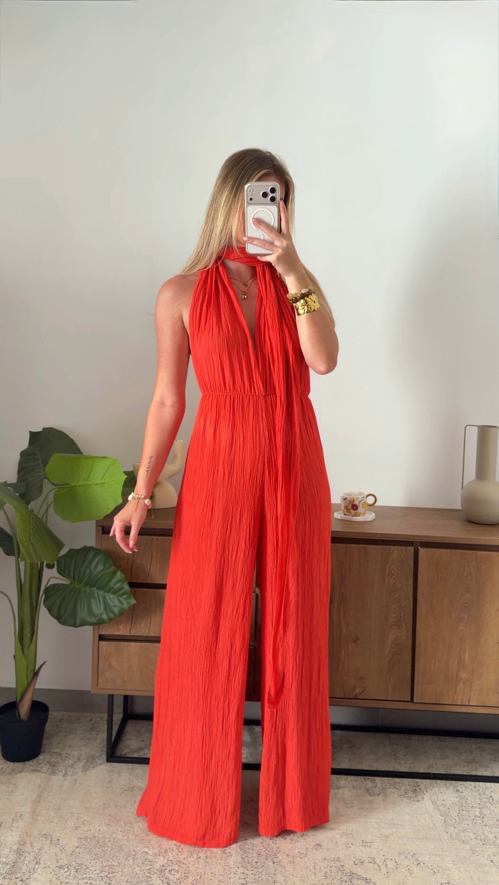 VICTOIRE JUMPSUIT - RED ORANGE