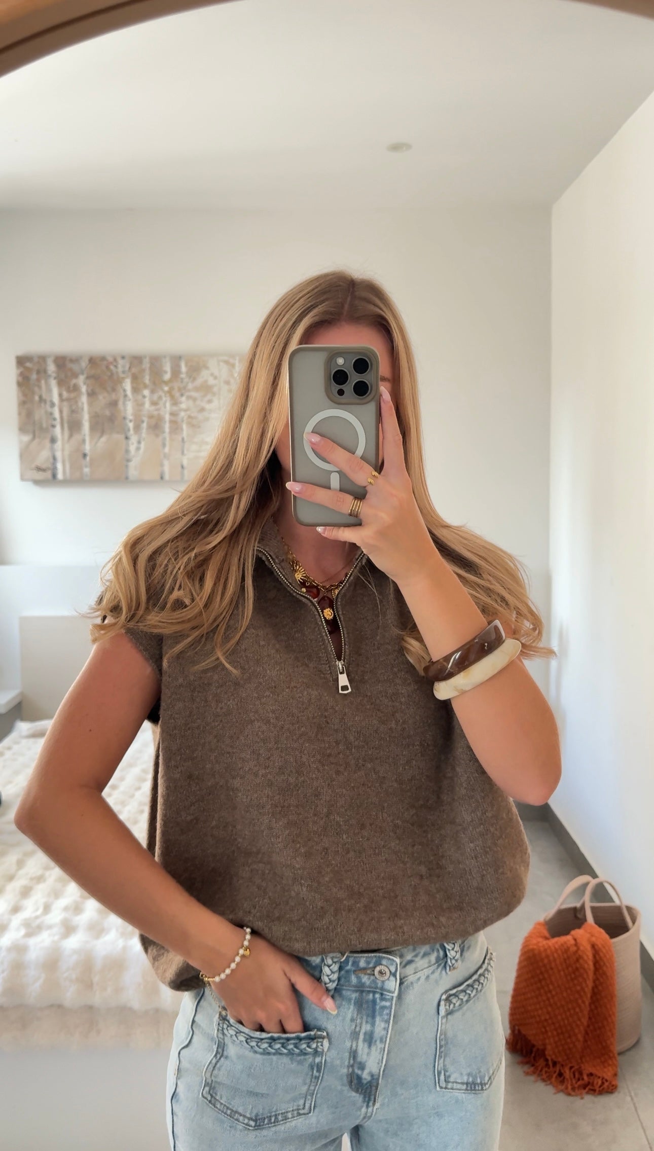 PULL SANS MANCHES LUNA - CHOCOLAT