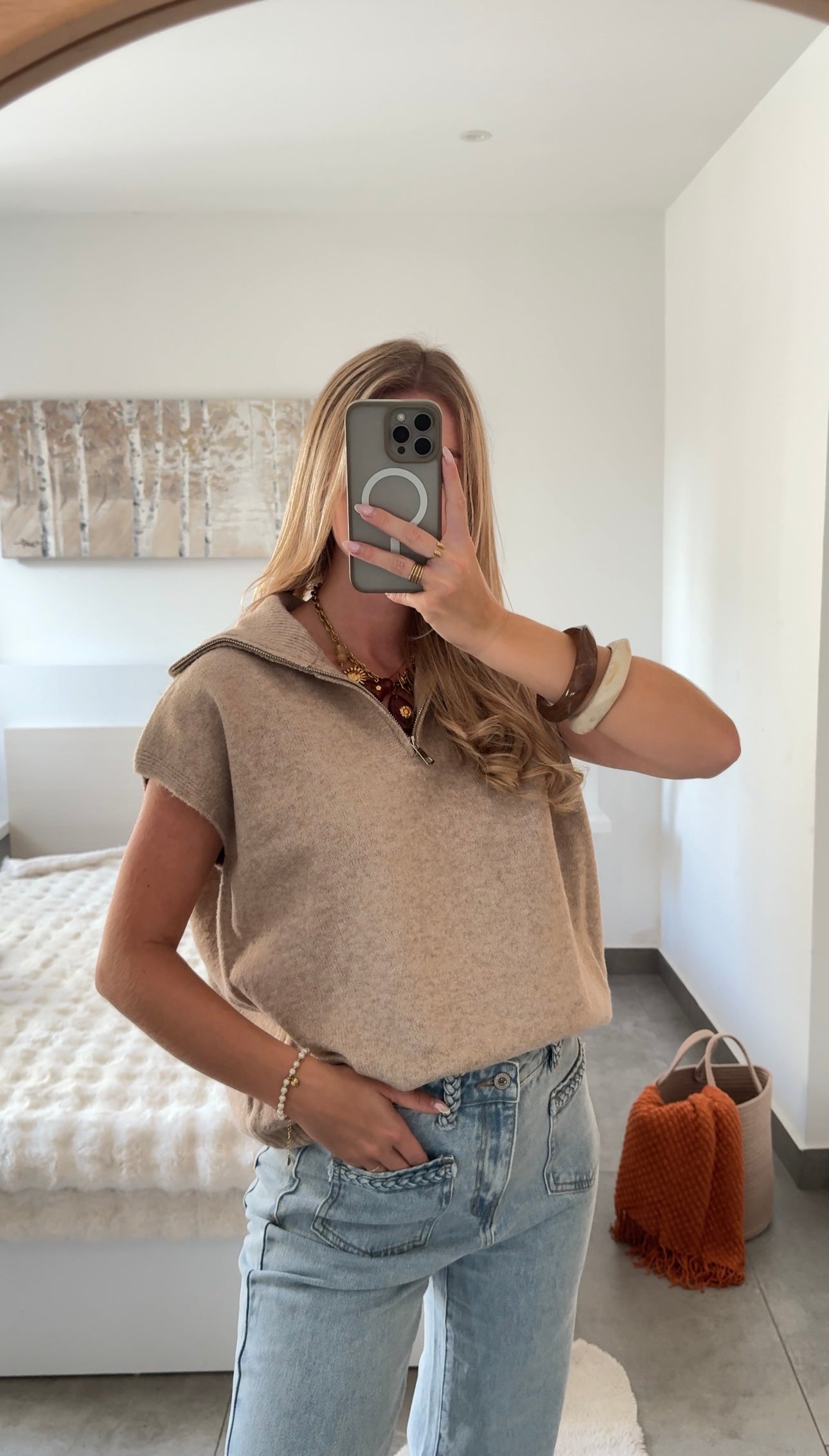 PULL SANS MANCHES LUNA - BEIGE