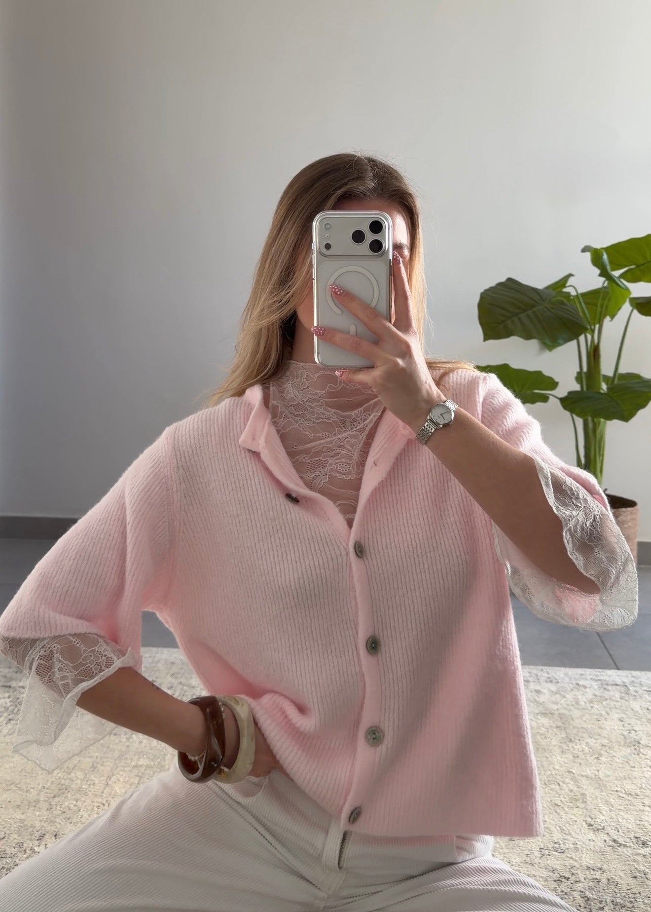 ALMA CARDIGAN - LIGHT PINK