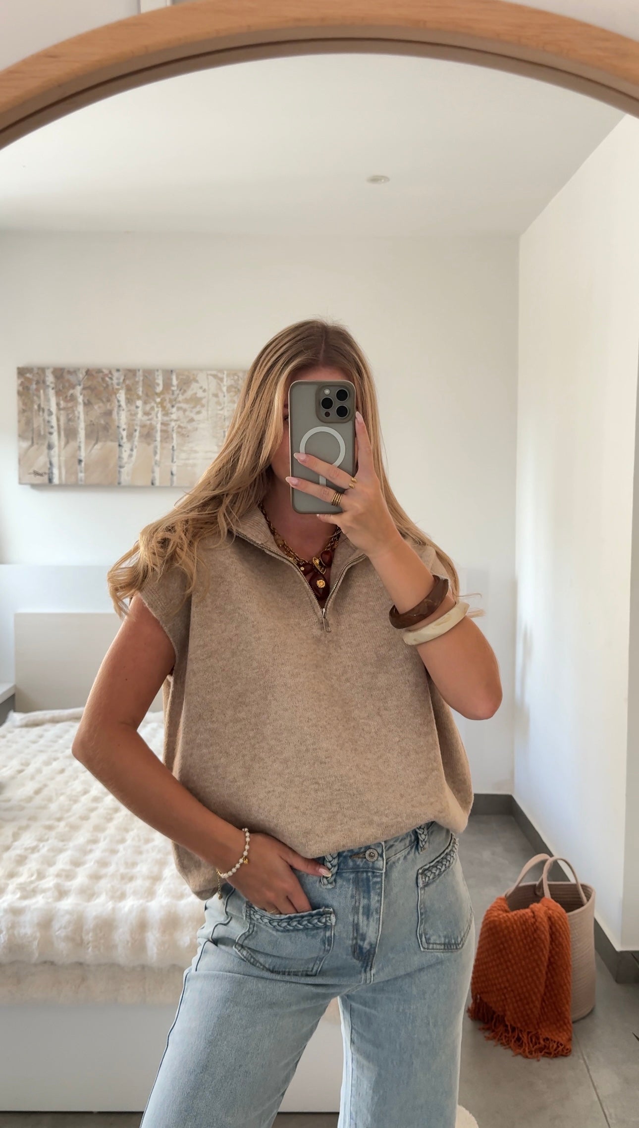 PULL SANS MANCHES LUNA - BEIGE