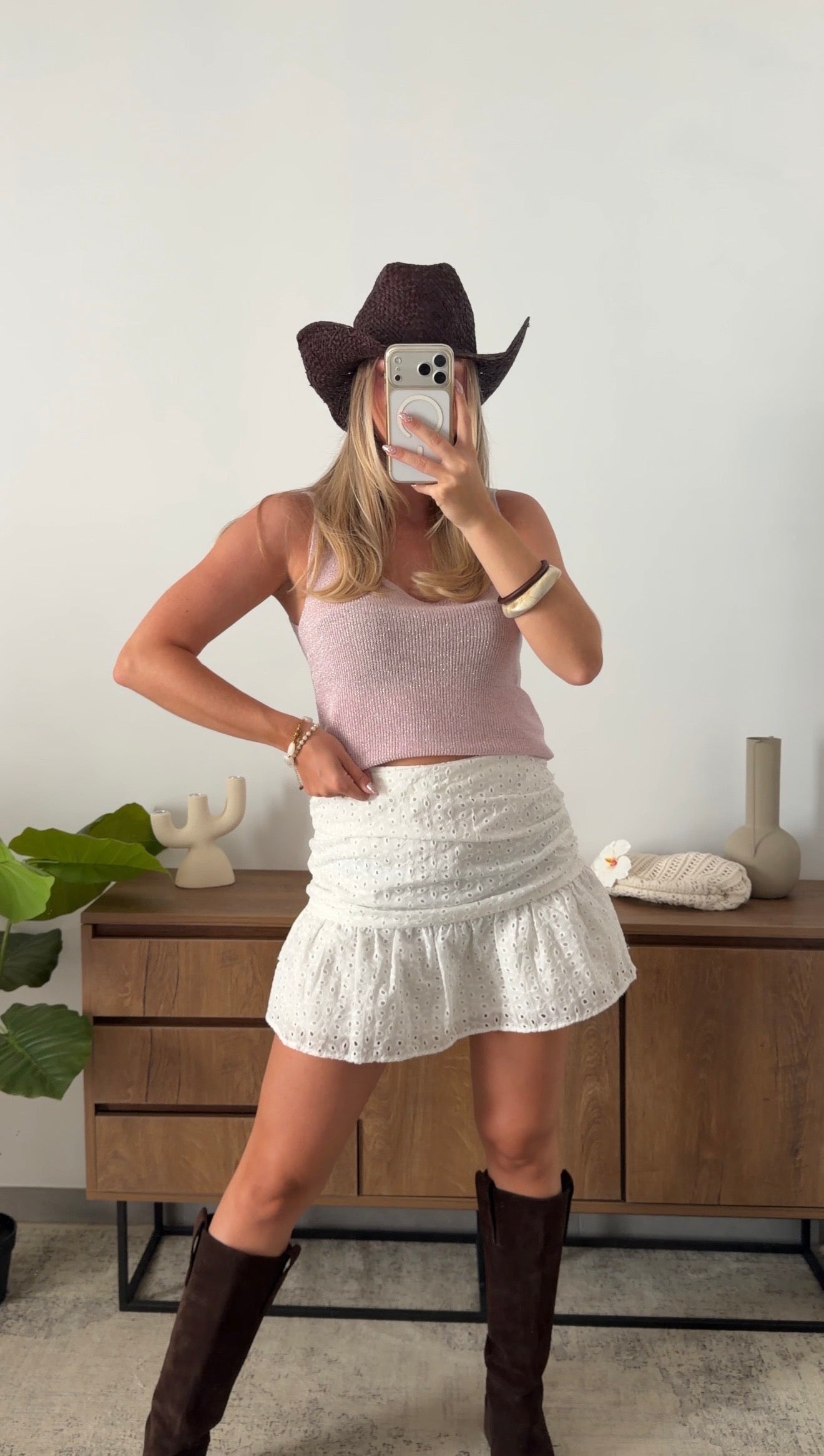ENEA GLITTER TANK TOP - BLUSH