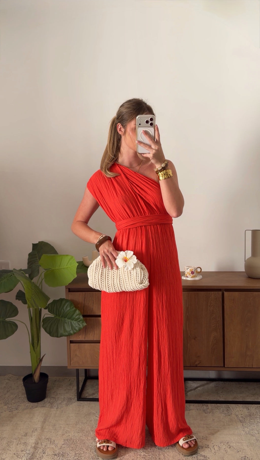 VICTOIRE JUMPSUIT - RED ORANGE